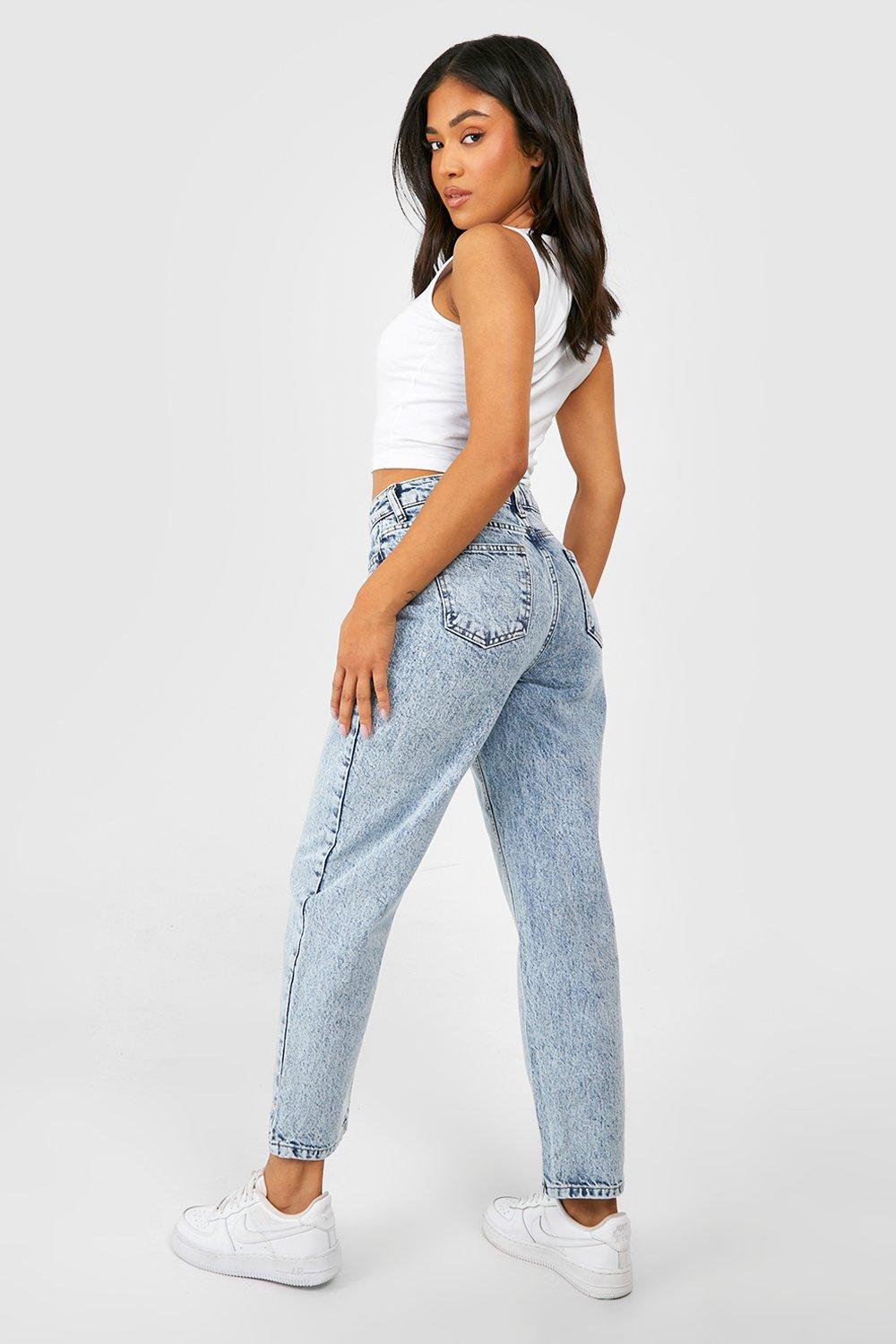 Stone wash sale mom jeans